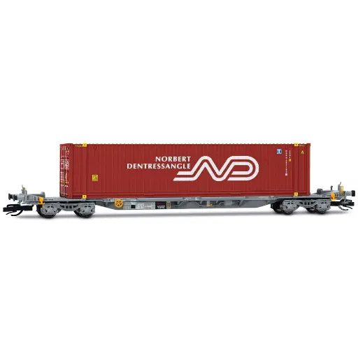[HN9766] Wagon porte-conteneurs « Norbert Dentressangle » - Arnold HN9766 - TT 1/120 - SNCF - EP VI