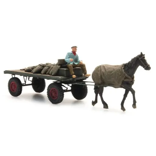 [AR387.276] Charette pour le Transport de Charbon avec Cheval - Artitec 387.276 - HO : 1/87