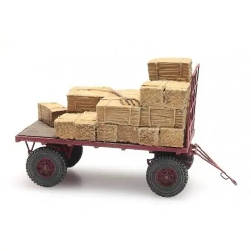 [AR387.348] Remorque avec Roues à Pneu + Chargement de Paille - Artitec 387.348 - HO : 1/87