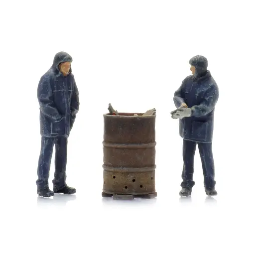 [AR5870048] Lot de 2 Trackworkers Avec Baril de Combustion - Artitec - 5870048 - HO 1/87