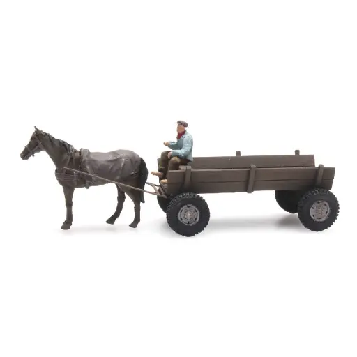 [AR387.361] Calèche avec un cheval et une figurine - Artitec 387.361 - HO 1/87