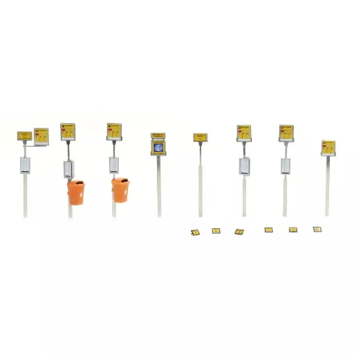 [AR10.389] Pack de panneaux de signalisation - ARTITEC 6160105 - HO 1/87- Pour arrêt de bus