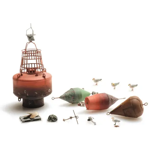 [AR10.407] Ensemble de bouées et accessoires de port - Artitec AR10.407 - HO 1/87