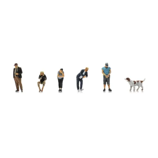 [AR5870098] Lot de 6 Figurines de Trinkhalle - Artitec 5870098 - HO 1/87