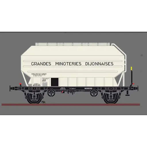 [RAIL433015-3] Wagon céréalier B. Richard Grandes Minoteries Dijonnaises - Rail 43 433015/3 - O 1/43 - SNCF - Ep III - 2R