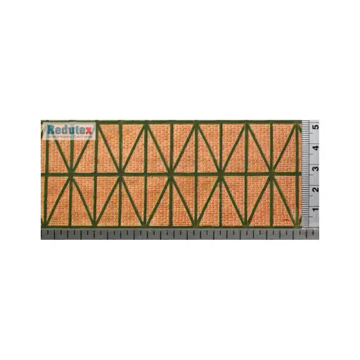 [RE087EL223] Plaque de décors Redutex 087EL223 - HO : 1/87 - Treillis de briques croisées