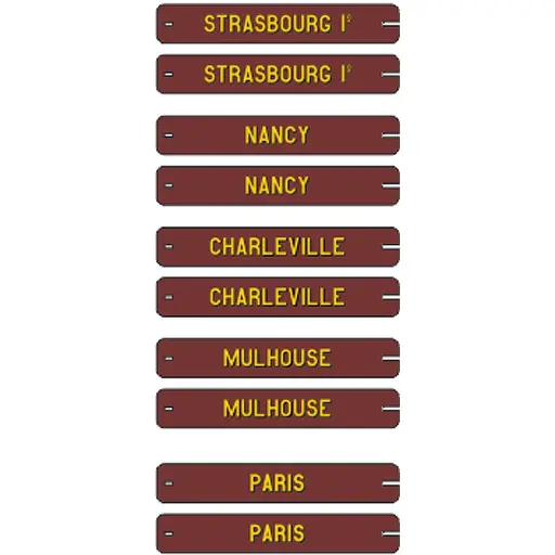 [REXB017] Set de 10 plaques itinéraires voitures postales EST