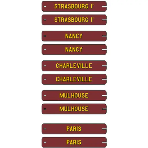 [REXB023] Set de 10 plaques délavées itinéraires voitures postales EST