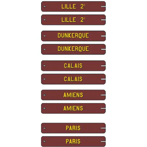 [REXB018] Set de 10 plaques itinéraires voitures postales NORD