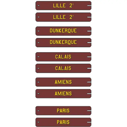 [REXB024] Set de 10 plaques délavées itinéraires voitures postales NORD