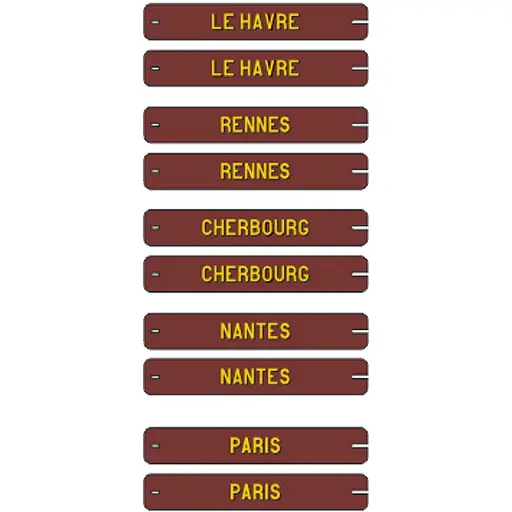 [REXB019] Set de 10 plaques itinéraires voitures postales OUEST