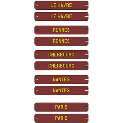 [REXB025] Set de 10 plaques délavées itinéraires voitures postales OUEST