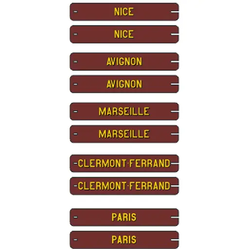 [REXB022] Set de 10 plaques itinéraires voitures postales SUD-EST