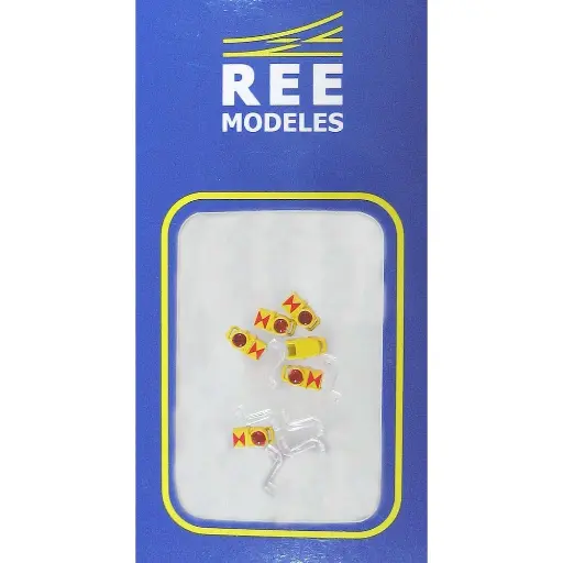 [REXB501] Set de 6 lanternes fin de convoi livrées jaune