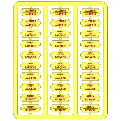 [REXB043] Plaques Itinéraires lettres rouges SUD- EST