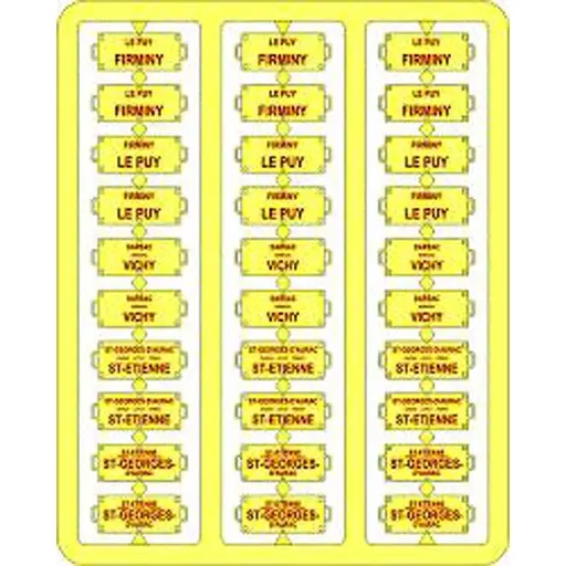 [REXB044] Plaques Itinéraires lettres rouges SUD- EST