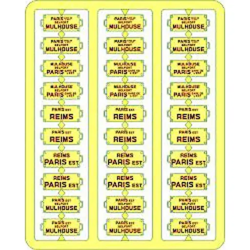 [REXB045] Plaques Itinéraires lettres rouges EST - REE Modèles XB045