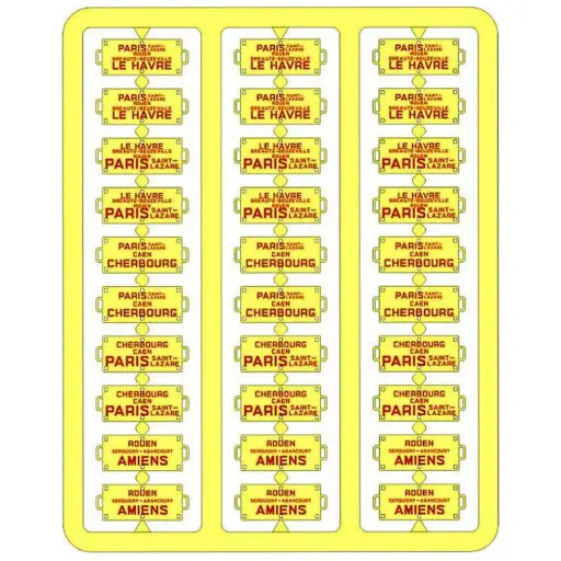 [REXB046] Plaques Itinéraires lettres rouges OUEST