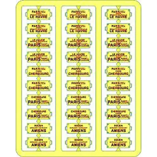 [REXB046] Plaques Itinéraires lettres rouges OUEST