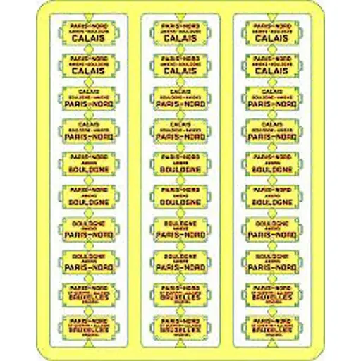 [REXB047] Plaques Itinéraires lettres rouges NORD