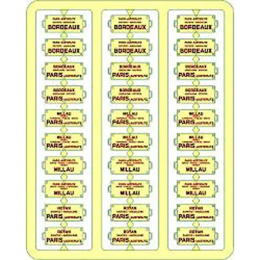[REXB051] Plaques Itinéraires lettres rouges SUD - OUEST