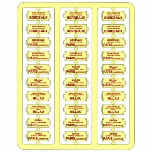 [REXB051] Plaques Itinéraires lettres rouges SUD - OUEST