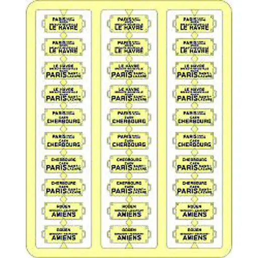 [REXB054] Plaques Itinéraires lettres rouges OUEST