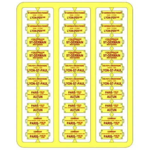 [REXB042] Plaques Itinéraire Voiture de Voyageur Lettres Rouges - SUD-EST
