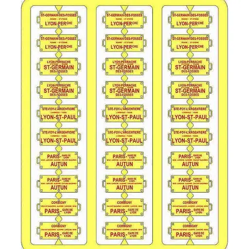 [REXB042] Plaques Itinéraire Voiture de Voyageur Lettres Rouges - SUD-EST