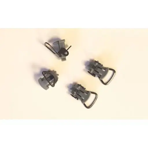 [REXB97104] Sachet de 4 attelages courts à boucle gris NEM 363 (Queue d'Aronde)