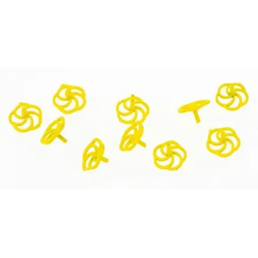[REXB527] Sachet de 10 volants de freins jaunes pour wagons TP USA