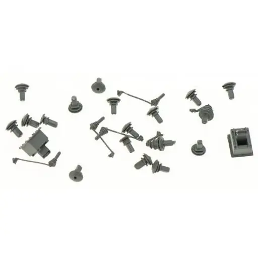 [REXB531] Sachet de 24 accessoires de toiture CC7100, parafoudre et isolateurs - Ree Modèles XB531 - HO 1/87