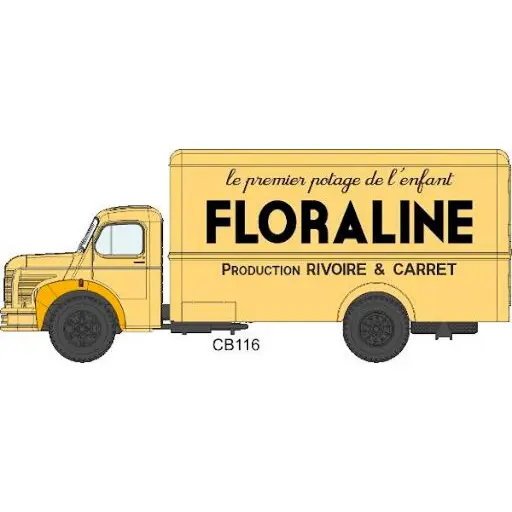 [RECB116] Camion Berliet GLC 6 Fourgon Tôlé FLORALINE - REE MODELES CB116 - HO : 1/87