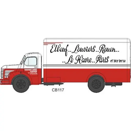 [RECB117] Camion Berliet GLC 6 Fourgon Tôlé TRANSPORT ELBEUVIEN - REE MODELES CB117 - HO : 1/87