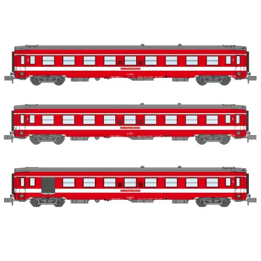 [RENW156] Set 3 Voitures voyageurs UIC REE Modèles NW156 A9 / A7D - N 1/160 - SNCF - EP IV