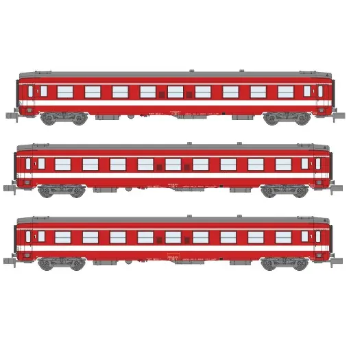 [RENW159] Set 3 Voitures voyageurs UIC REE Modèles NW159 A9 - N 1/160 - SNCF - EP IV