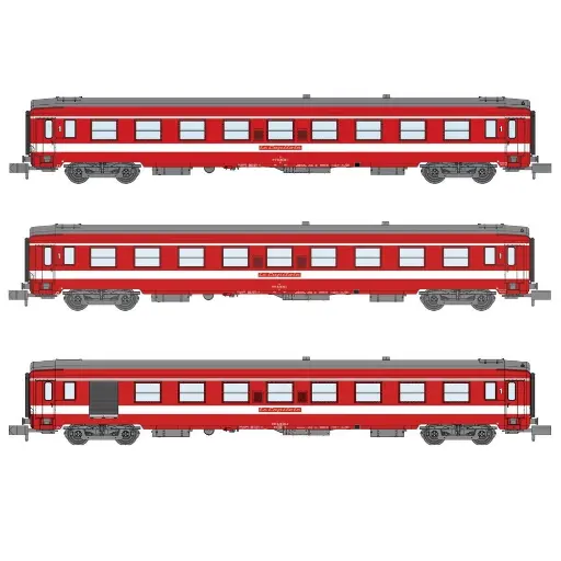 [RENW155] Set 3 Voitures voyageurs UIC REE Modèles NW155 A9 - N 1/160 - SNCF - EP IV