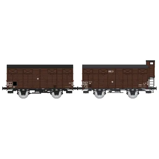 [REWB689] Set 2 wagons Couvert OCEM 19 REE Modèles WB689 - HO 1/87 - SNCF - EP III B