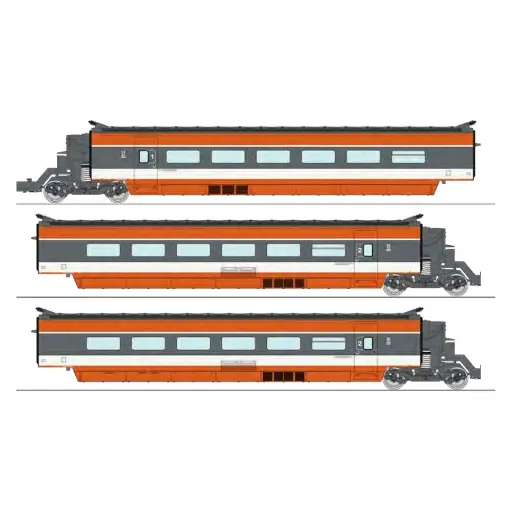 [RETGV002] Set complémentaire TGV PSE - Ree Modèles TGV002 - HO 1/87 - SNCF - Ep IV - 2R