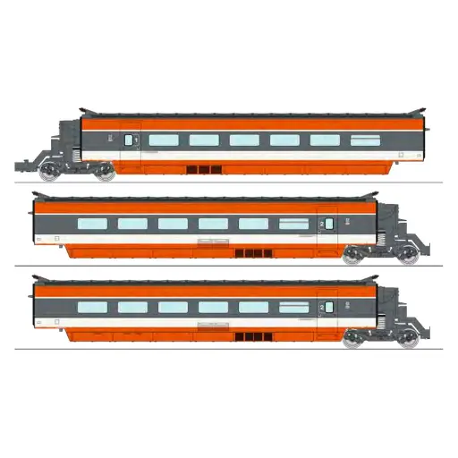 [RETGV002SAC] TGV PSE 3 éléments - Ree Modèles TGV002SAC - HO 1/87 - SNCF - Ep IV - 3R
