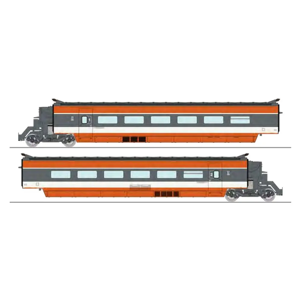 REE MODÈLES TGV-003 – Coffret D'extension 2 Voitures Pour TGV-001 Ou TGV-001S (1/87, Orange)