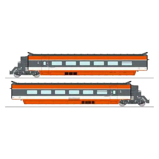 [RETGV003SAC] TGV PSE 2 éléments - Ree Modèles TGV003SAC - HO 1/87 - SNCF - Ep IV - 3R