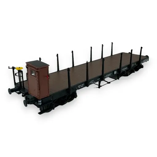[REWB544] Wagon plat TP à Ranchers longs PO et guérite REE Modeles WB544 SNCF - HO 1/87