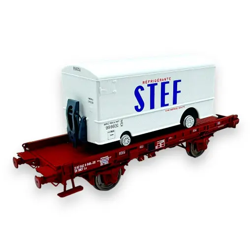 [REWB652] Wagon UFR Mono-Porteur + Fourgon Frigo "STEF" REE Modeles WB652 - HO 1/87