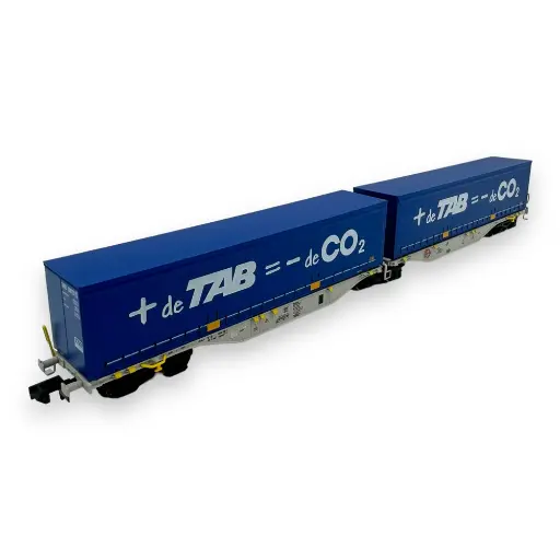 [RENW205] Wagon porte-conteneur Sggmrss 90 - Ree Modèles NW-205 - N 1/160 - AEE - Ep V/VI - 2R
