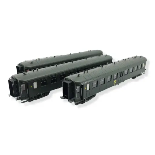[REVB386] Coffret de 3 voitures OCEM RA BD4 + BD9 - REE Modeles VB386 - HO 1/87 - SNCF