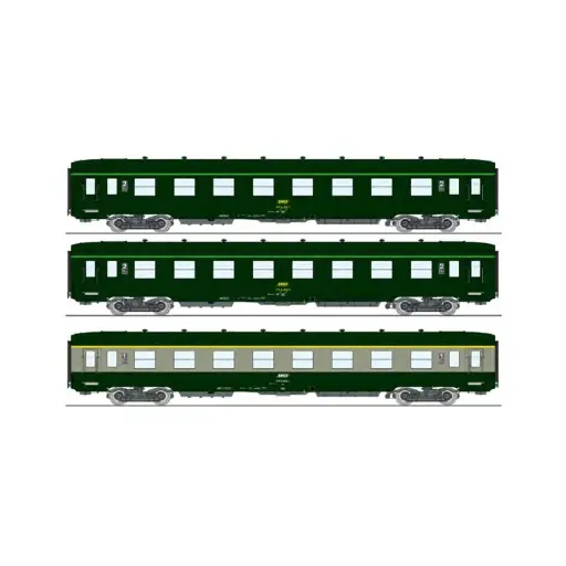 [REVB396] Set 3 voitures DEV A7 ex-B8  U53 / 2x B8 ex-A8 REE MODELES VB396  SNCF - Ep IV/V
