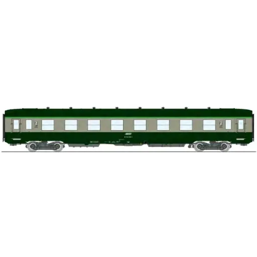 [REVB398] Une voiture DEV B8 ex-A8 U53 vert REE MODELES VB398 - SNCF - HO 1/87 - Ep IV/V