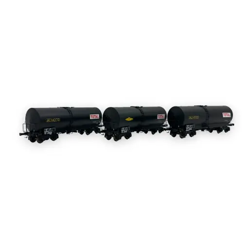 [REWB664] Set 3 de wagons citernes FAUVET-GIREL "SIMOTRA / ALGECO-TOTAL" - Ree Modèles WB-664 - HO 1/87 - SNCF - Ep III - 2R