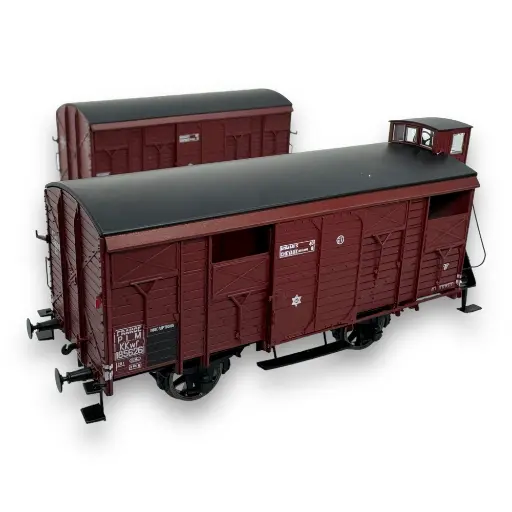 [REWB696] Set 2 wagons Couvert PLM 20T REE Modèles WB696 - HO 1/87 - SNCF - EP II